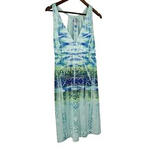 Kiara XXL NWT Blue Lagoon Multi-Color Tank Sundress cover up beachy resort vaca